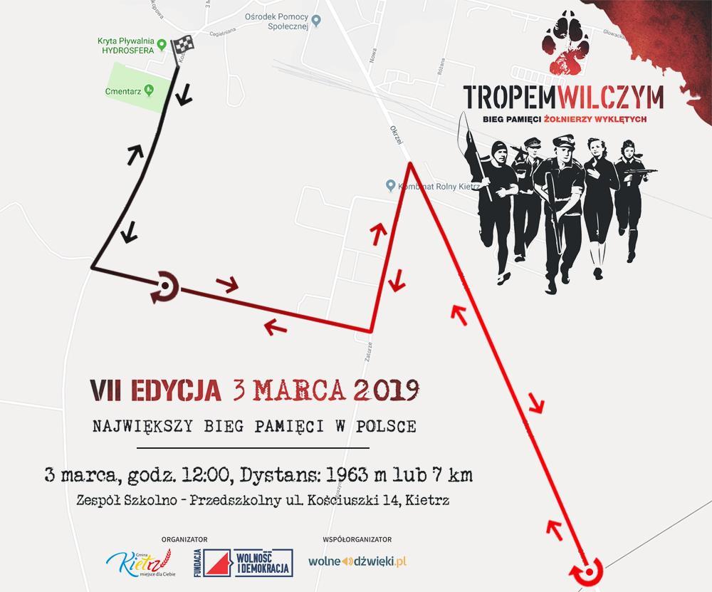 III. TERMIN I MIEJSCE 1. Bieg odbędzie się w dniu 03 marca 2019 r. w Kietrzu ul. Kościuszki 14 2. Dystans wynosi 1963 metry.