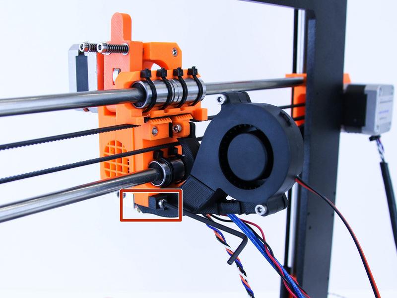 Step 20 Montaż wentylatora na ekstruder Przy użyciu śrub M3x18