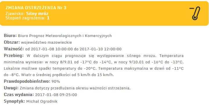 Ostrzeżenia METEO