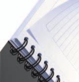 Każdy kołonotatnik ma 90 kartek o gramaturze 90 g/m² oraz laminowane lub plastikowe okładki i oprawiony jest w spiralę