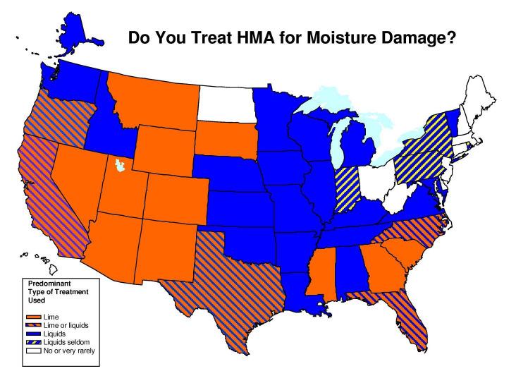 (Hicks, Moisture Damage in Asphalt Concrete, NCHRP 175, 1991) Obecnie hydrat jest obowiązkowym dodatkiem w wielu stanach 13