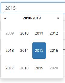 Pola typu data służące do wyboru daty przy pomocy kalendarza. Widok kalendarza jest zależny od ustalonego dla pola formatu daty.