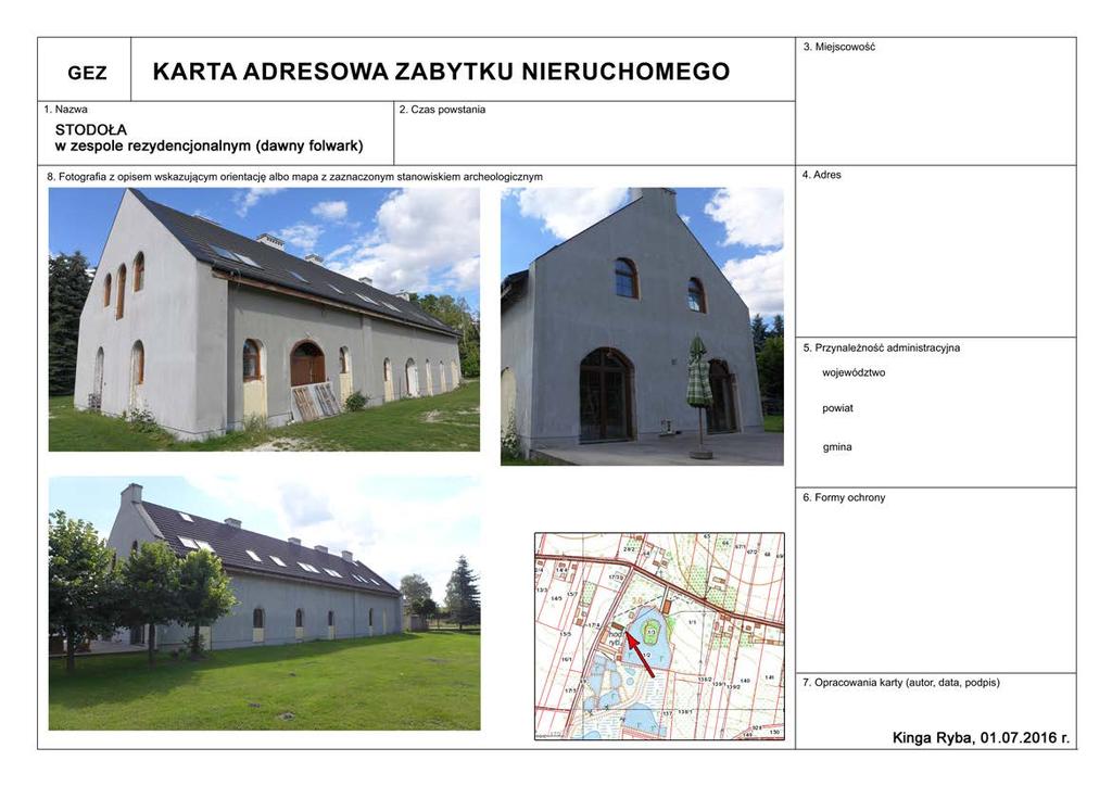 M ALESZO W A k.xv Iw. Maleszowa12 budyneknadz.nrewid.:1/1 Budynekznajdujesięwpółnocnejczęści zabudowańdawnegofolwarku.