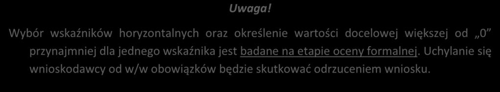 Dla wybranego naboru wniosków o dofinansowanie/priorytetu inwestycyjnego w pierwszej kolumnie tabeli tj. Nazwa wskaźnika zaimplementowana jest odpowiednia (rozwijalna) lista wskaźników.