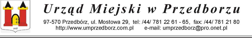 Oznaczenie sprawy: I.R.Ś 3411/19/08 Zamawiający: Gmina Przedbórz 97-570 Przedbórz ul. Mostowa 29 tel. +48 (0447812261) http://www.umprzedborz.com.pl; http://przedborz.bipst.