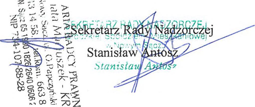 Uchwala zmianę do Regulaminu przeprowadzania ankiet w Grodzkiej Spółdzielni Mieszkaniowej w Nowym Sączu.