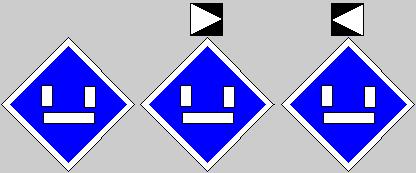 Wskaźniki We8a, We8b, We8c Oznaczają miejsce, przez które elektryczny pojazd trakcyjny powinien przejeżdżać bez pobierania prądu z sieci trakcyjnej: przy jeździe po torze, przy którym jest ustawiony