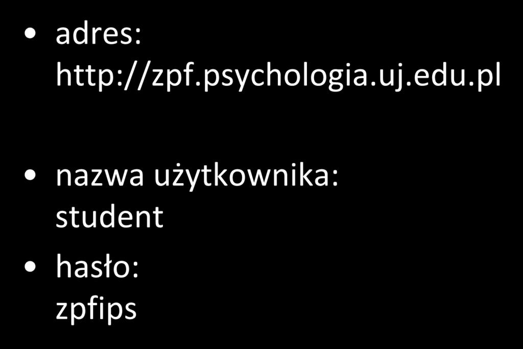 strona kursu adres: http://zpf.psychologia.uj.