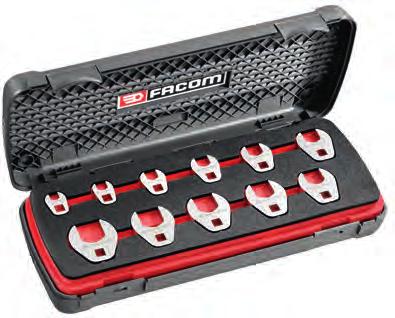 DOKRĘCNIE KONTROOWNE ERO 20 Zestaw końcówek Crowfoot 3/8", widełkowych, calowych W zestawie: 11 końcówek widełkowych Crowfoot 3/8", calowych: J.