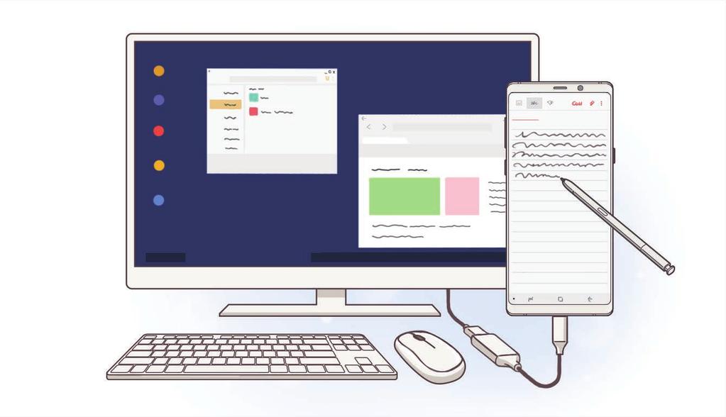 Samsung DeX Wstęp Samsung DeX to usługa umożliwiająca korzystanie ze smartfona tak, jak z komputera poprzez podłączenie go do zewnętrznego wyświetlacza, takiego jak telewizor lub monitor.