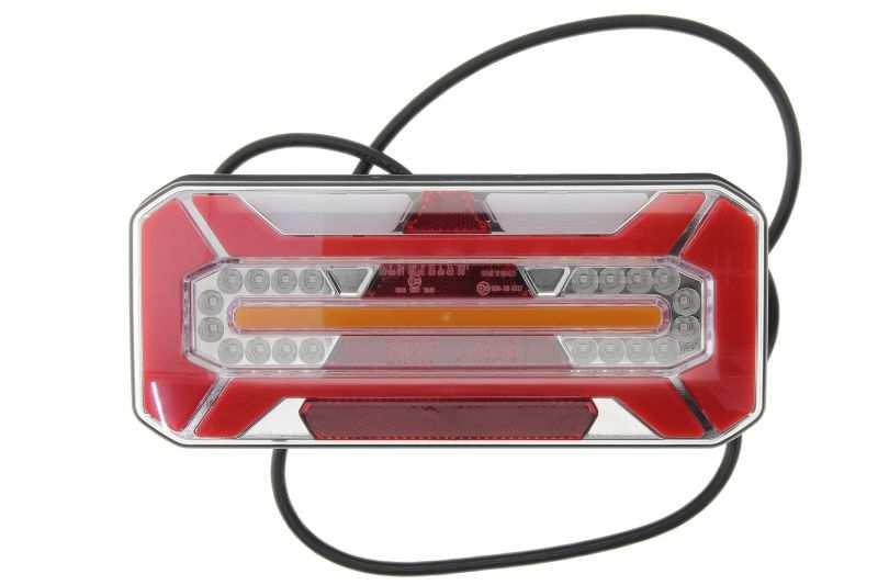 1269 P W184 Lampa tył P (LED, 12/24V, kierunkowskaz, światło przeciwmgielne, światło cofania, światło stop, światło pozycyjne, odblask trójkątny, obrysowe boczne, z przewodem 0,2m) 266,67 ZŁ 1268 P