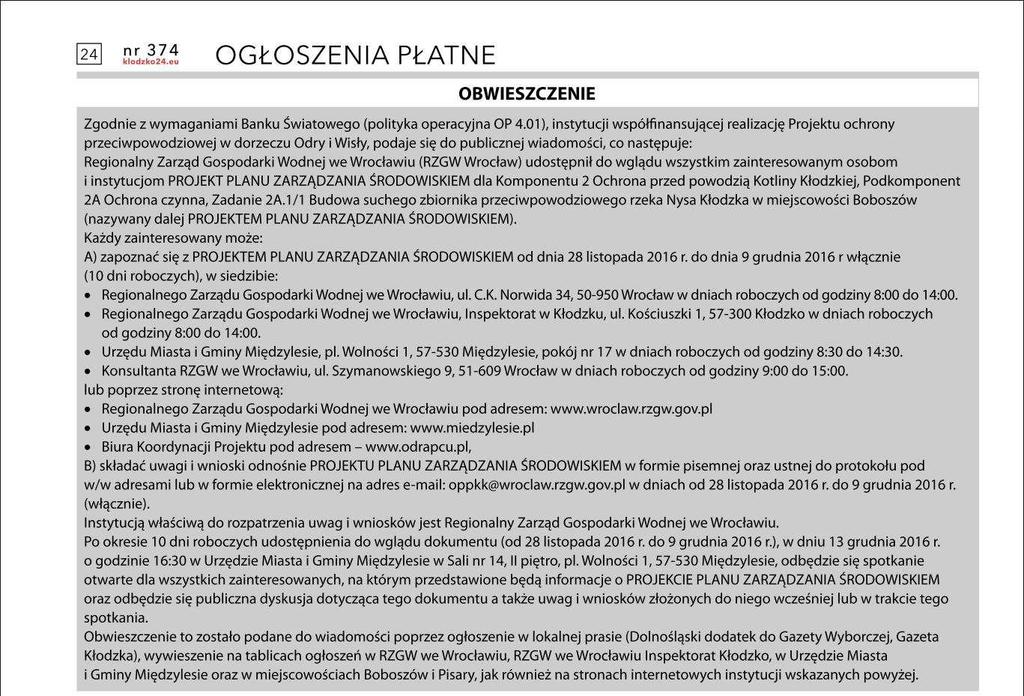 umieszczone w lokalnym dodatku Gazety Wyborczej. Rycina 8.