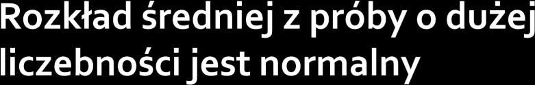 Day jest zestaw obserwaj pewej własoś populaj o dowolym rozkładze w populaj, przy zym jej wartość średa to μ a waraja to σ.
