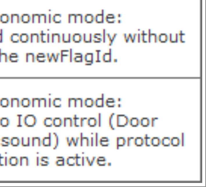 Prevent auto IO control wymusza sterowanie programowe wyjść, diod LED i wyświetlacza, gdy czytnik jest sterowany przez