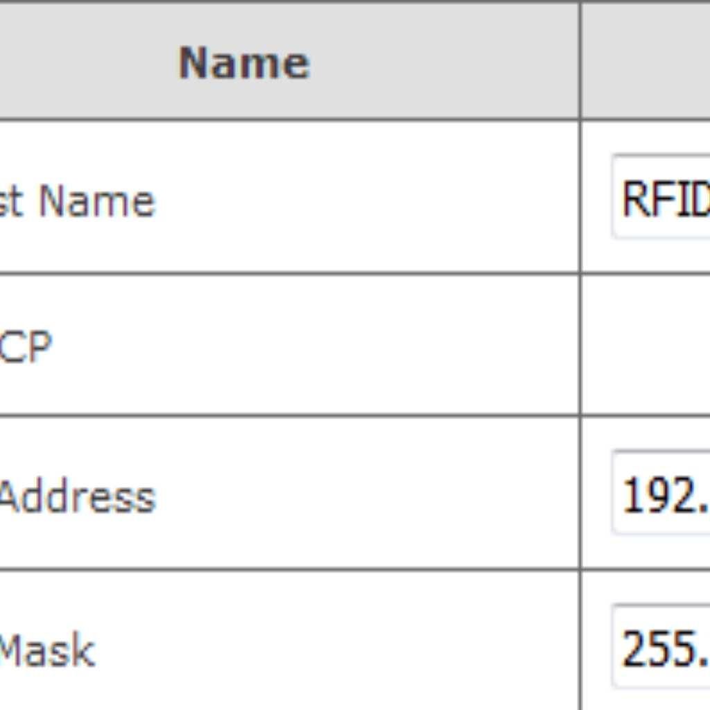 widoczny w sieci), IP Mask maska