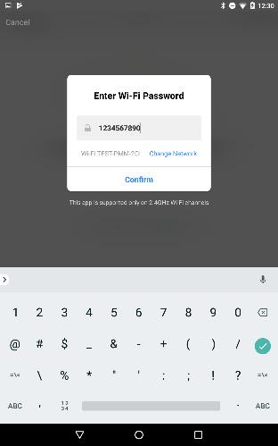 Zostanie wyświetlony identyfikator SSID sieci Wi- Fi, z którą ma być nawiązane połączenie.