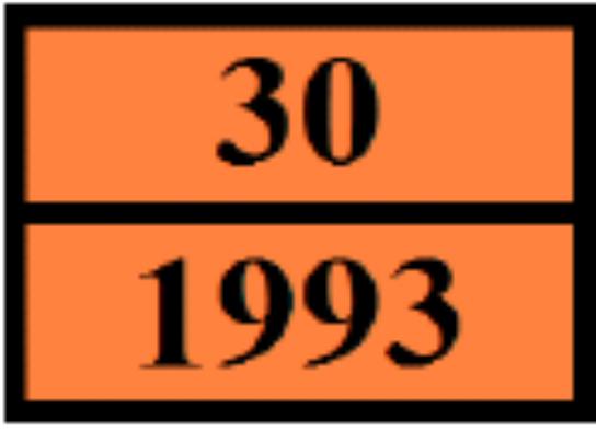 1 Transport lądowy Numer identyfikacyjny zagrożenia (nr Kemler) 30 Kod klasyfikacja F1 Pomarańczowe tablice Kategoria tunelu Ograniczone ilości (ADR) Wyłączone ilości (ADR) D/E LQ07 E1 14.6.