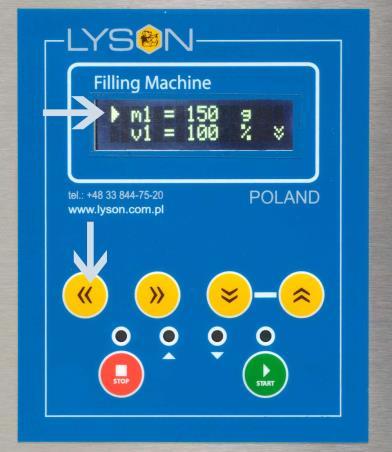 prędkość v1 Kierunek pompowania Dozowanie prędkość = v1 masa = m1 kierunek (+) m1 Rys 2.