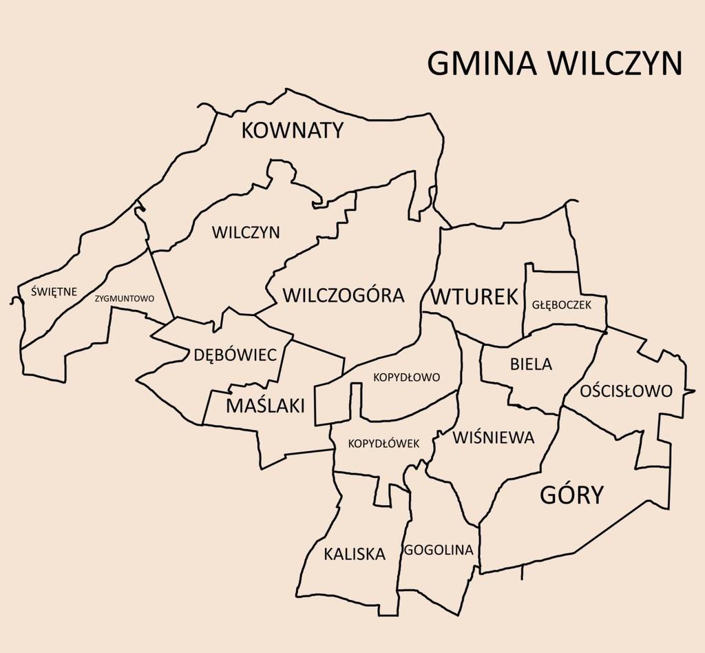 Zgodnie ze wskazanym powyżej podziałem, do analizy wskaźnikowej na potrzeby delimitacji obszarów zdegradowanych na terenie gminy Wilczyn przyjęto jednostki analityczne: Biela, Dębówiec, Głęboczek,