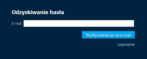 RYS. 3 PLATFORMA EDUSCIENCE - EKRAN LOGOWANIA PRZYPOMNIENIE HASŁA W kolejnym kroku musimy w odpowiednim polu wpisać adres e-mail, poprzez który