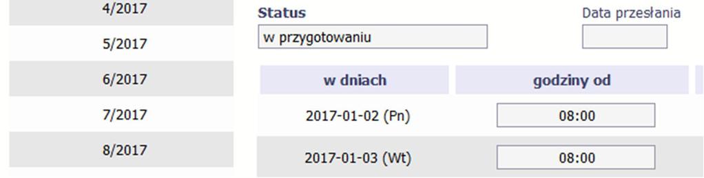 3.1. Przesłanie informacji o czasie pracy Po uzupełnieniu danych w sekcji dotyczącej Czasu pracy, zapisane w systemie informacje mogą być: Edytowane za pomocą funkcji Edytuj Przesłane do