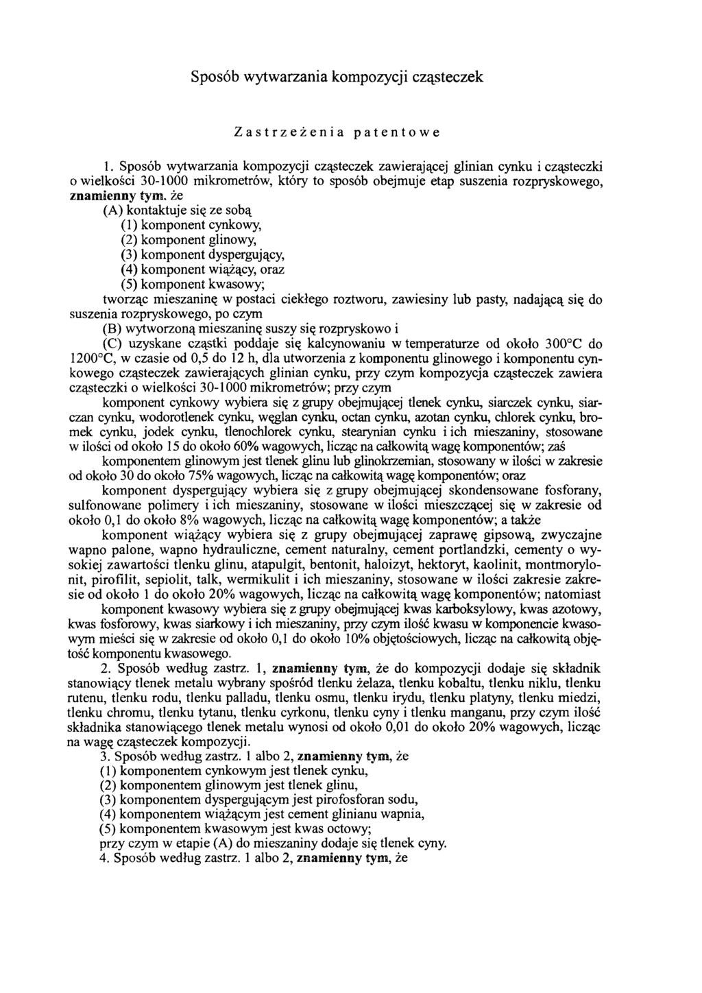 Sposób wytwarzania kompozycji cząsteczek Zastrzeżenia patentowe 1.
