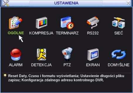 STRUKTURA MENU I OPIS DOSTĘPNYCH FUNKCJI 5.2 Menu główne Po zalogowaniu się, rejestrator wyświetli Menu Główne (rys. 5-1).