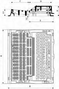 570x610 125/90 16,5 13,0 50,5 7,6 ECSE61SF 852 T 570x610 205/90 16,5 14,0 54,5 8,5 ECSE61TF 852 KRTY ŚCIEKWE C250 SPECJLNE ZSTSWNIE SELECT MXI Regulowana wysokość zabudowy części krawężnikowej