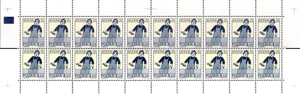 Forma I. (03.1996-02.1997) Krzyżyki markacyjne: w rogach arkusza oraz nad 5/6. i pod 95/96. Polem Znak autotronu: w lewym górnym rogu, na wys.