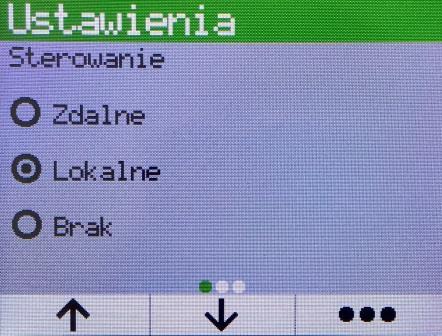 4.2.2. Menu konfiguracyjne Przejście do ekranu Sterowania odbywa się przez naciśnięcie przycisku kontekstowego oznaczonego z poziomu dowolnego ekranu menu głównego.