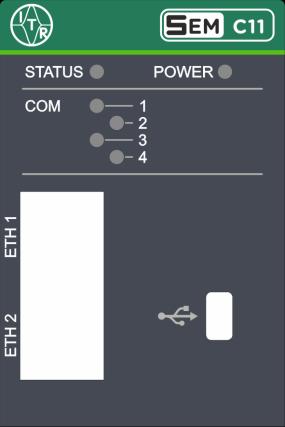 . Moduły.1. Moduł C11 Moduł centralny sterownika SEM C11 jest modułem głównym sterownika Smart Grid. Moduł komunikuje się z systemem nadrzędnym za pomocą protokołów komunikacyjnych DNP.