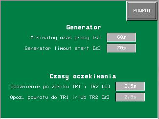 Po zalogowaniu się do systemu, żółta kłódka zniknie z przycisków USTAWIENIA i SAMOPOWROT, dzięki czemu otrzymujemy możliwość zmiany parametrów pracy oraz wł/wył samopowrotu.