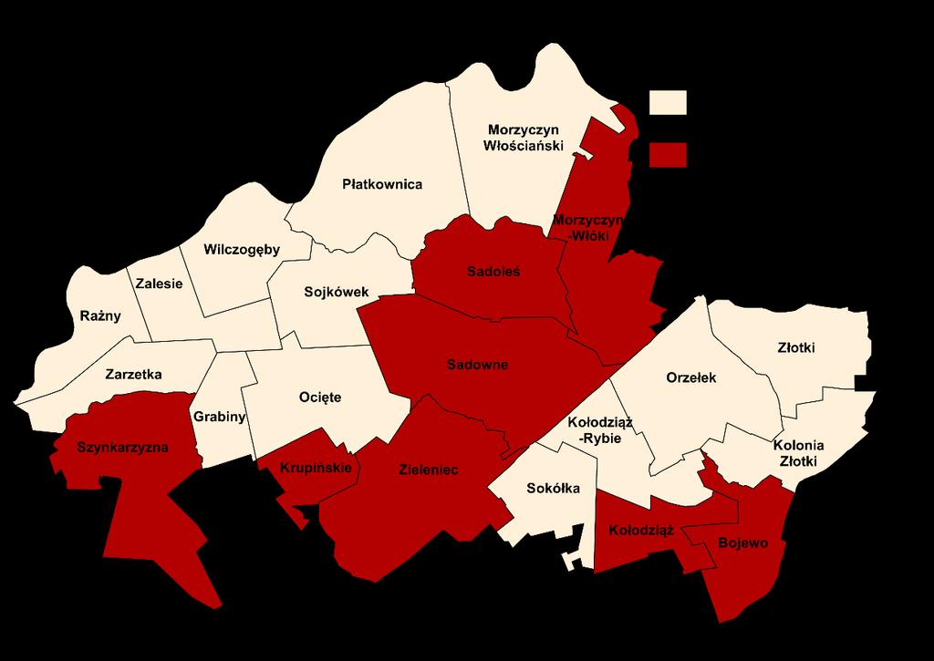 Rysunek 10. Liczba zawieszonych podmiotów gospodarczych w przeliczeniu na 100 mieszkańców miejscowości stan na 31.12.2015 r.