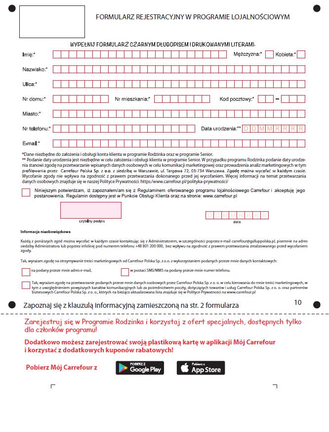 Załącznik nr 4 - Wzór Formularza Zgłoszeniowego wersja nr 9 Załącznik nr 5 - Lista Sklepów Senior od 10.07.2018 Kod Aplikacja Pr