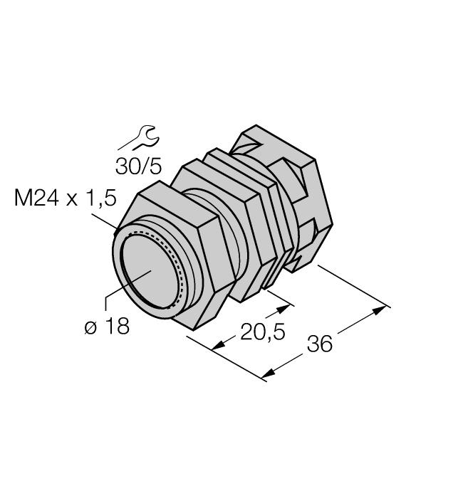 cylindrycznych, gwintowanych; materiał: PA6 QM-18 6945102 element montażowy szybkiej instalacji z wymuszoną pozycją