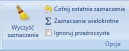 Usuwa wszystkie istniejące zaznaczenia. Usuwa zaznaczenie wykonane jako ostatnie.