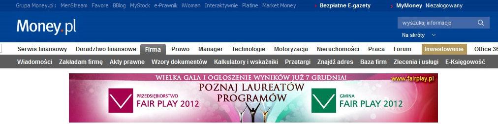 z Przedsiębiorstwami Fair Play 2012 znalazły się na stronach Polskiej Agencji Prasowej, Money.pl oraz Pulsu Biznesu.