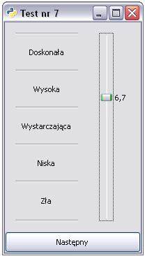 Rysunek 2.18: Widok przygotowanej przez autora tej pracy aplikacji do prowadzenia testów subiektywnej jakości sekwencji wizyjnych 2.4.