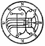 GOETIA Naberius R Dwudziesty czwarty duch to najodważniejszy z markizów Naberius. Pojawia się jako czarny żuraw, lecący po okręgu. Przemawia ochrypłym głosem.