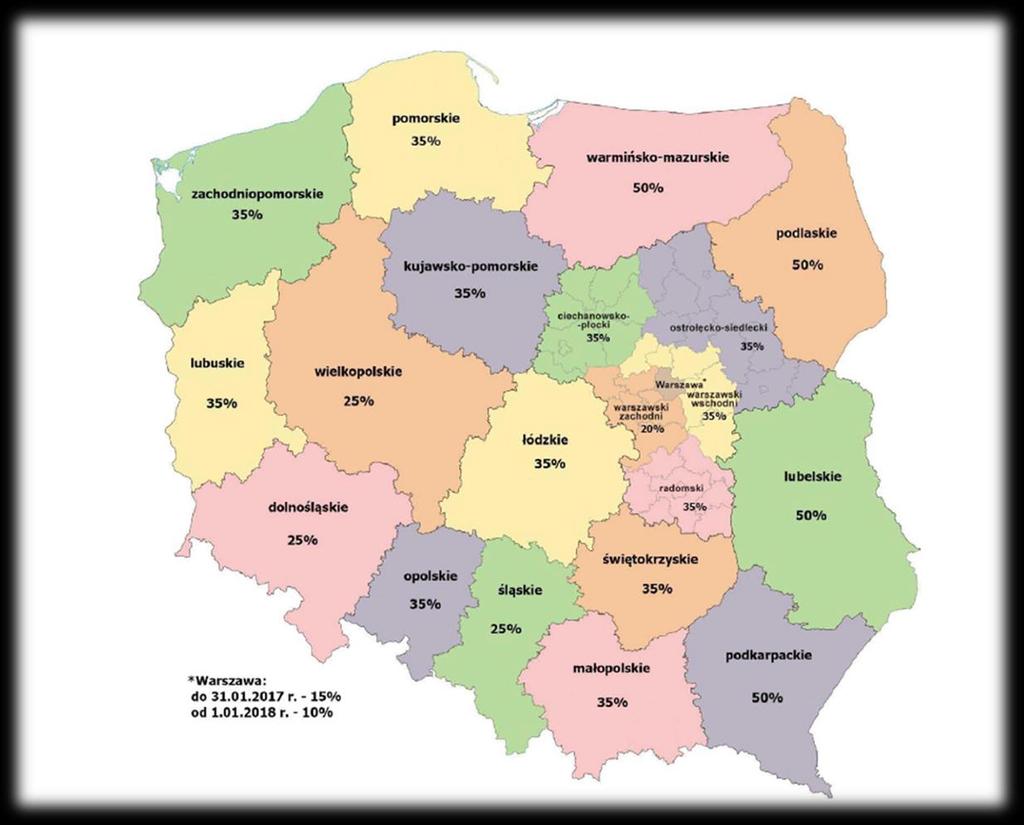 3.2.2 Kredyt na innowacje technologiczne - Mapa pomocy regionalnej W przypadku mikro-, i