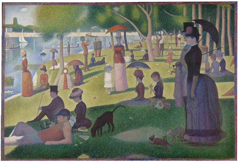 Dyfrakcja Niedzielne popołudnie na wyspie grande jatte - Georges Seurat.