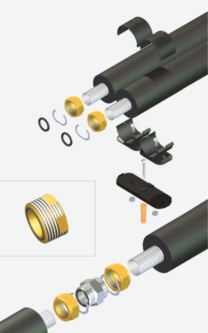 Rury elastyczne SNP, elementy złączne i dodatkowe Rura elastyczna SNP ze stali nierdzewnej służy do wykonywania orurowania w instalacjach solarnych. Jest łączona w systemie zagniatania końcówek.