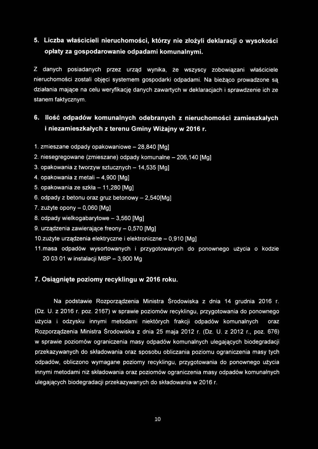 Na bieżąco prowadzone są działania mające na celu weryfikację danych zawartych w deklaracjach i sprawdzenie ich ze stanem faktycznym. 6.