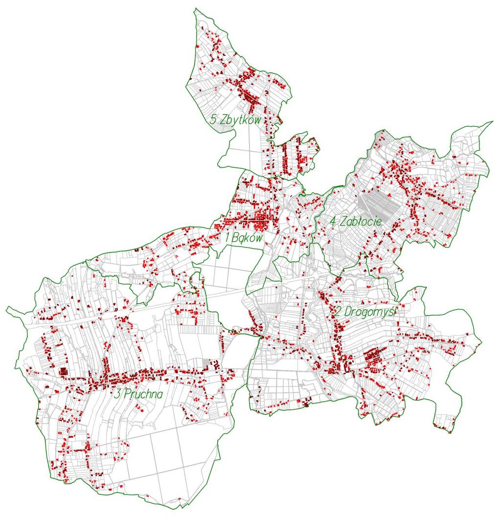Rys.2 Poglądowa mapa ewidencyjna jednostka ewidencyjna Strumień obszar wiejski 3.1.