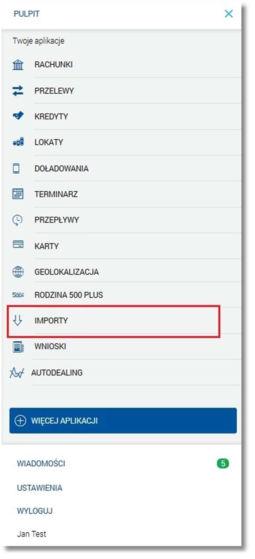 Page2 Warunkiem koniecznym do pełnej obsługi importów przelewów/szablonów przelewów jest dostęp do miniaplikacji Przelewy oraz miniaplikacji Koszyk.