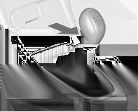 Manualna skrzynia biegów Aby włączyć bieg wsteczny, po zatrzymaniu pojazdu nacisnąć pedał sprzęgła, wcisnąć przycisk zwalniający znajdujący się na dźwigni zmiany biegów i włączyć bieg.