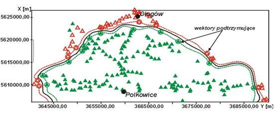 WARSZAY 2014 z cyklu: Górnctwo człowek środowsko: zrównoważony rozwój Rys. 4.5. Krzywolnowa granca separacj jądro radalne, C=1000. Fg. 4.5. he curved boundary of separaton radal kernel, C = 1000. Rys. 4.6.
