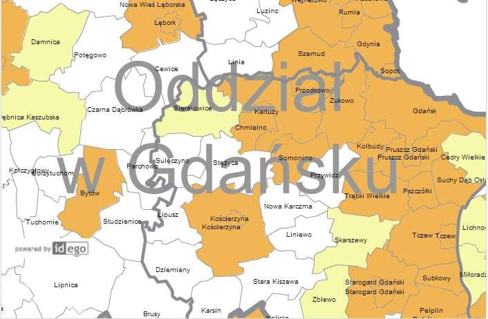 Rysunek 9 System Dystrybucyjny Polskiej Spółki Gazownictwa Sp. z o.o. Oddział w Gdańsku Źródło: www.mapy.psgaz.pl 2.