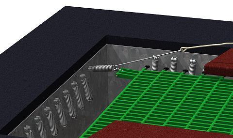 Dane techniczne Wymiary urządzenia: 3,5x 2,25 m Wymiary maty trampoliny: 2 x 1,25 x 1,75 m Strefa bezpieczeństwa: 6,0 x 4,75 m Ilość użytkowników: 8 osób Głębokość posadowienia: 0,45 m Certyfikat