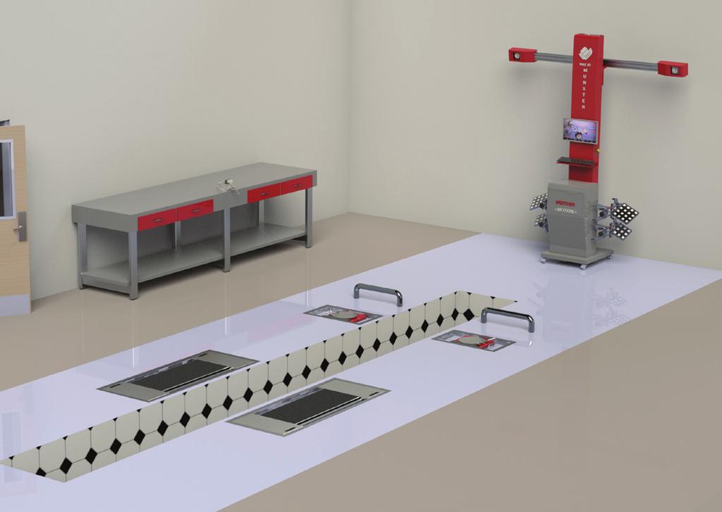 9002 3D MOTION / LIFT stanowisko z kanałem przeglądowym ZALETY stabilne podłoże brak okresowego poziomowania minimalna ilość urządzeń wymagających konserwacji WERSJE WYKONANIA MUNSTER 9002 3D LIFT